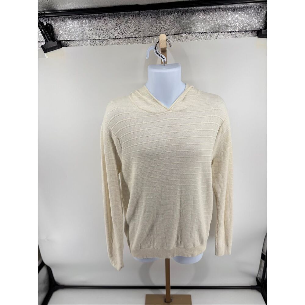 MENS PETER MILLAR PACIFIC HOODIE SWEATER SWEATSHIRT Size MEDIUM IVORY